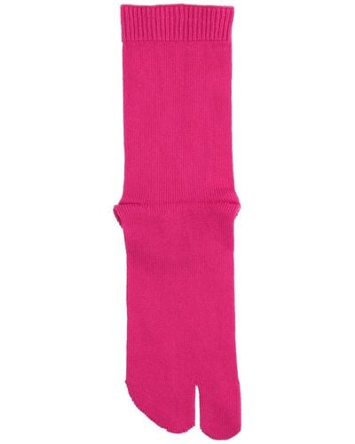 Maison Margiela Fuchsia Socks & Hosiery Cotton, Elastane - Pink