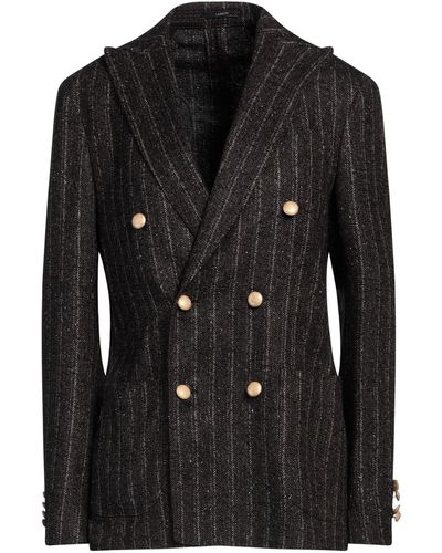 Lardini Dark Blazer Wool, Silk, Polyamide, Cashmere - Black