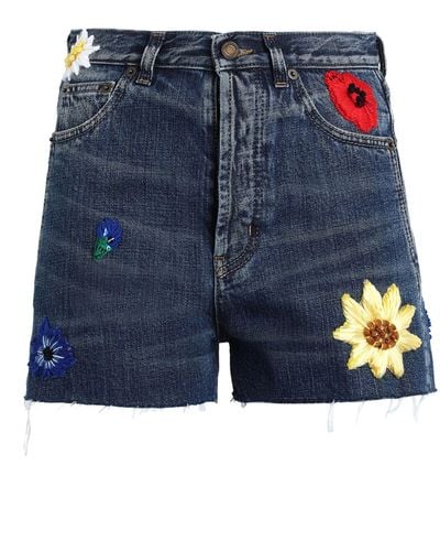 Saint Laurent Short en jean - Bleu