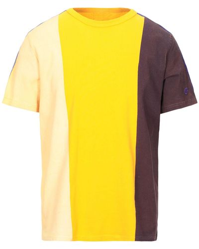 Champion T-Shirt Stampa Color Block - Giallo