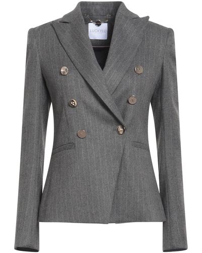 LUCKYLU  Milano Suit Jacket - Gray