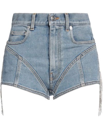 Mugler Denim Shorts Cotton, Elastomultiester, Glass - Blue