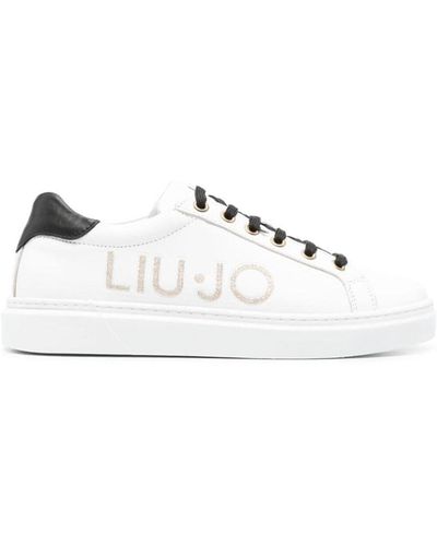 Liu Jo Iris Sneakers mit Pailletten-Logo - Weiß