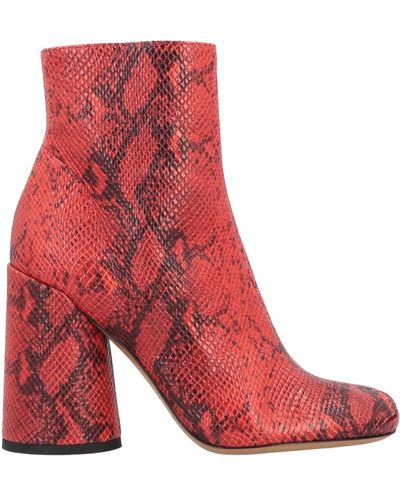 Emporio Armani Ankle Boots Soft Leather - Red