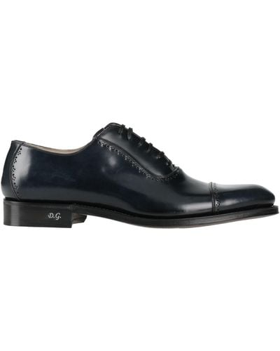 Dolce & Gabbana Midnight Lace-Up Shoes Leather - Black