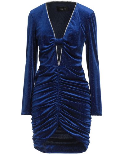SIMONA CORSELLINI Bright Mini Dress Polyester, Elastane - Blue