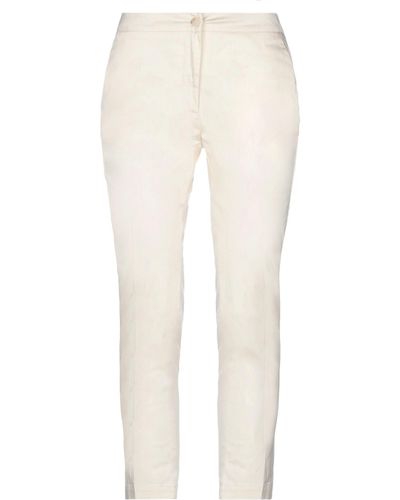 Semicouture Ivory Pants Cotton, Elastane - White