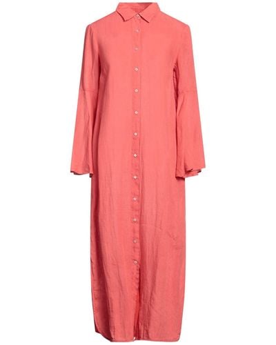 120% Lino Midi Dress - Pink