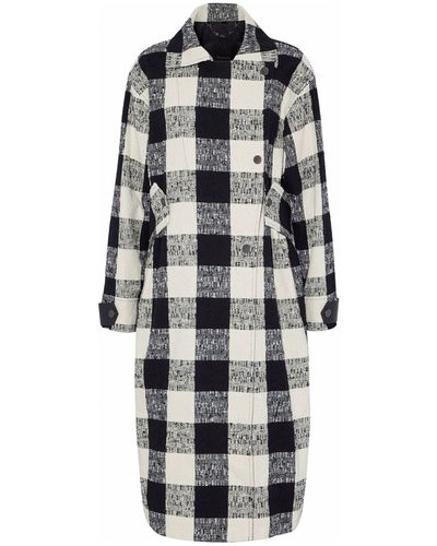 Belstaff Double-breasted Checked Cotton-blend Bouclé-tweed Coat - White
