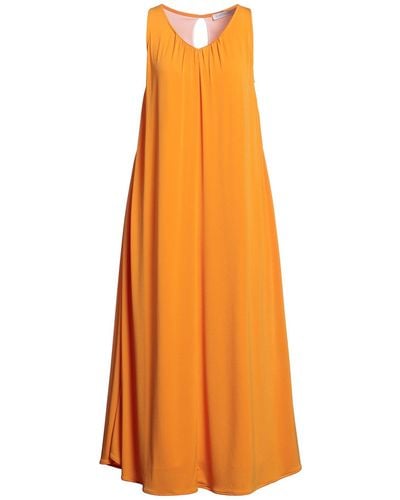CafeNoir Midi Dress Polyester, Elastane - Orange