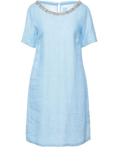 120% Lino Short Dress - Blue
