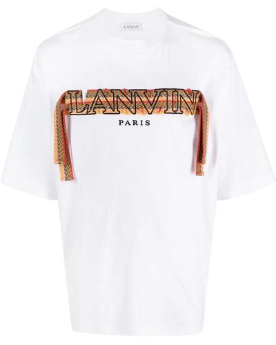 Lanvin Camiseta Curb bordada - Blanco