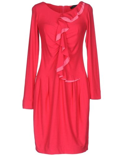 Twin Set Fuchsia Mini Dress Viscose, Elastane - Red