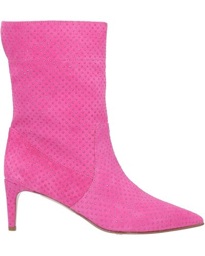 Red(V) Ankle Boots - Pink