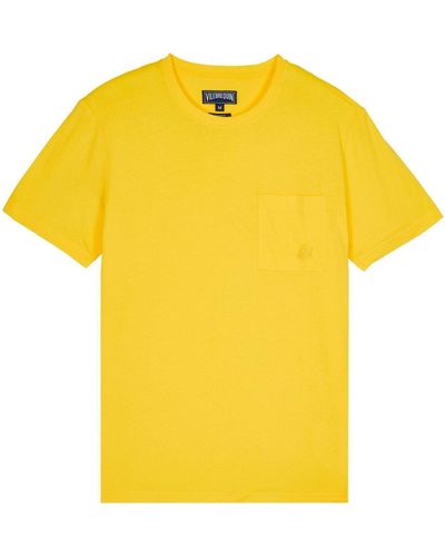 Vilebrequin Besticktes T-Shirt aus Bio-Baumwolle - Gelb