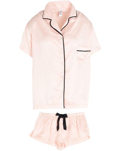 Bluebella Abigail Satin Short Pyjama Set - Pink