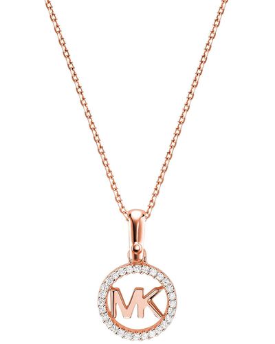 Michael Kors Plated Pave Heart Necklace - Metallic