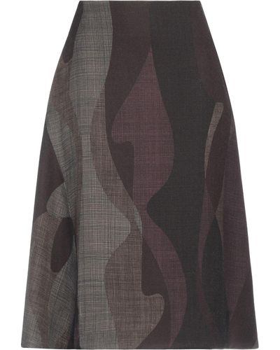 ODEEH Dark Midi Skirt Wool, Virgin Wool, Elastane - Gray