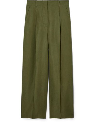 COS Tailored Linen-blend Trousers - Green