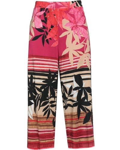 Clips Cropped Pants - Red