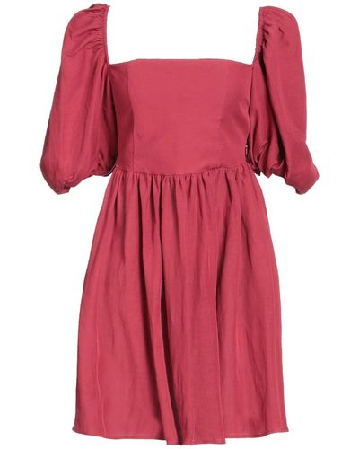 Haveone Mini Dress Viscose, Linen - Red