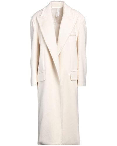 Imperial Cream Coat Polyester, Acrylic, Wool - Natural