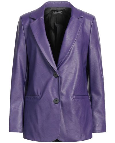 VANESSA SCOTT Blazer Viscose, Polyurethane - Purple