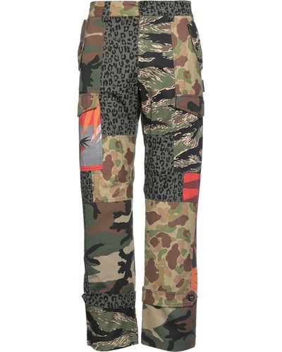 Palm Angels Patchwork Cargo Trousers - Multicolour