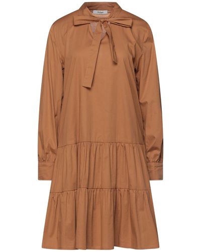Alpha Studio Mini Dress Cotton, Elastane - Brown