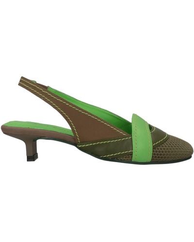 Daniele Ancarani Dark Court Shoes Soft Leather, Textile Fibres - Green