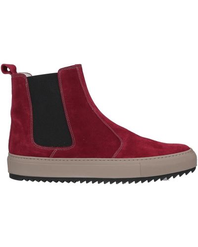AMA BRAND Brick Ankle Boots Soft Leather - Red