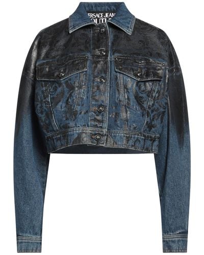 Versace Jeans Couture Manteau en jean - Bleu