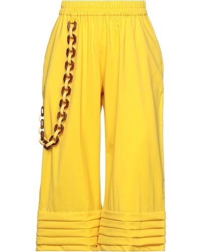 VICTORIA / TOMAS Cropped Trousers - Yellow
