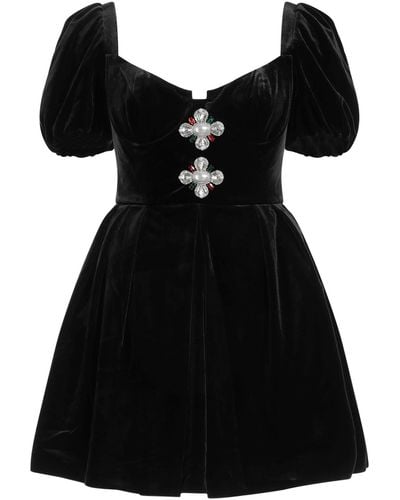 Self-Portrait Mini Dress - Black