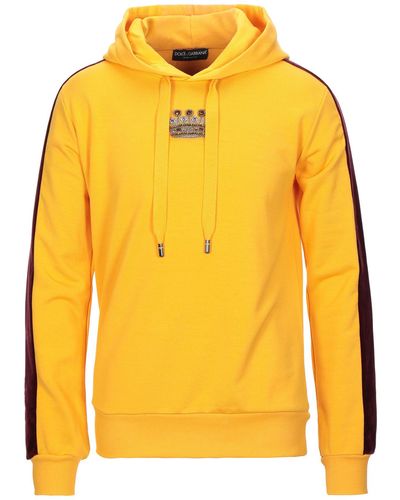 Dolce & Gabbana Cotton Sweatshirt With Patch - Yellow