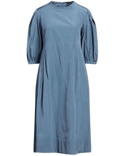 Max Mara Slate Midi Dress Polyester, Cotton - Blue