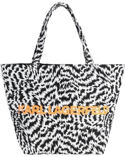 Karl Lagerfeld K/Zebra Shopper -- Handbag Recycled Cotton, Cotton - White