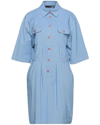 Love Moschino Azure Midi Dress Cotton, Elastane - Blue