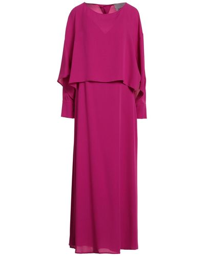 Erika Cavallini Semi Couture Fuchsia Maxi Dress Silk - Pink