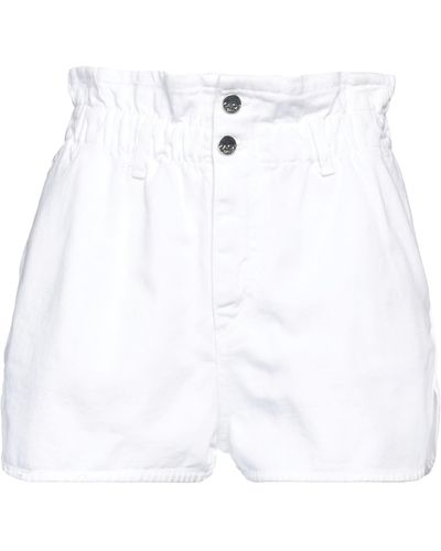 Kaos Denim Shorts - White