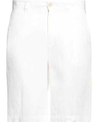 120% Lino Shorts E Bermuda - Bianco