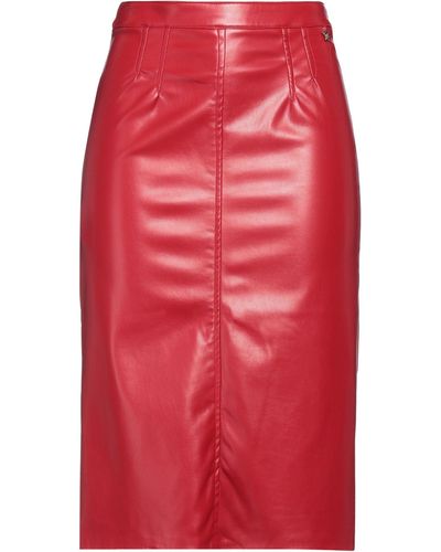 Souvenir Clubbing Midi Skirt Polyester, Polyurethane - Red