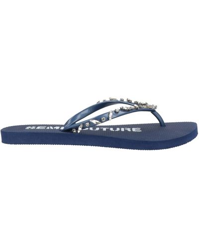 Semicouture Toe Post Sandals - Blue
