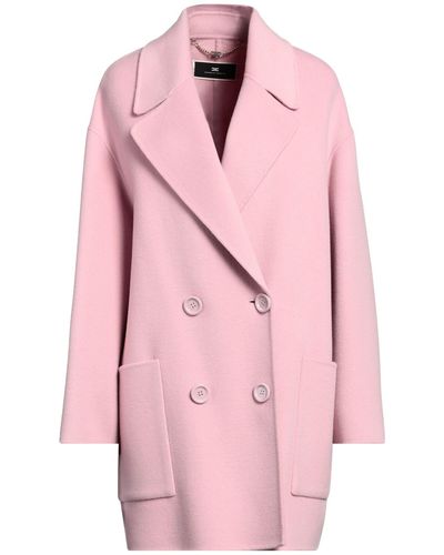 Elisabetta Franchi Coat Wool - Pink