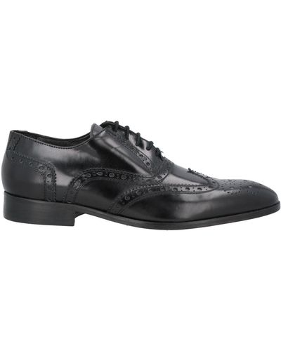 Grey Daniele Alessandrini Daniele Alessandrini Lace-Up Shoes Leather - Gray
