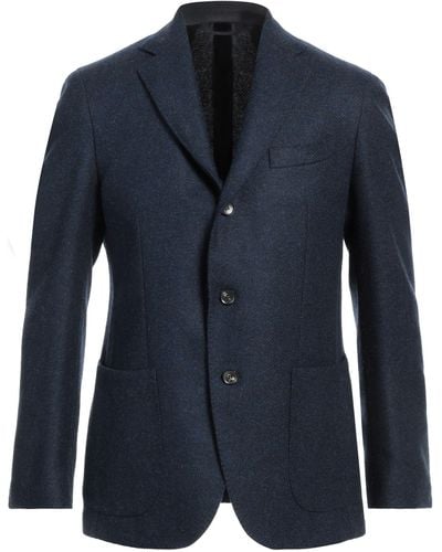 De Petrillo Napoli Wool And Silk-blend Twill Suit Jacket in Blue for