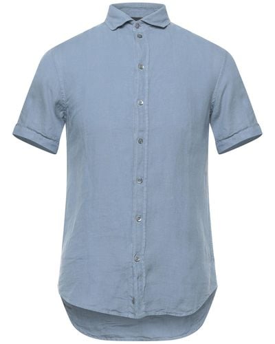 Emporio Armani Bright Shirt Linen - Blue