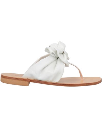 Lea-Gu Toe Post Sandals - White