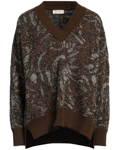 Momoní Sweater Synthetic Fibers, Metallic Fiber, Linen, Wool, Mohair Wool - Brown