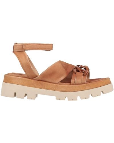 Mjus Camel Sandals Soft Leather - Brown